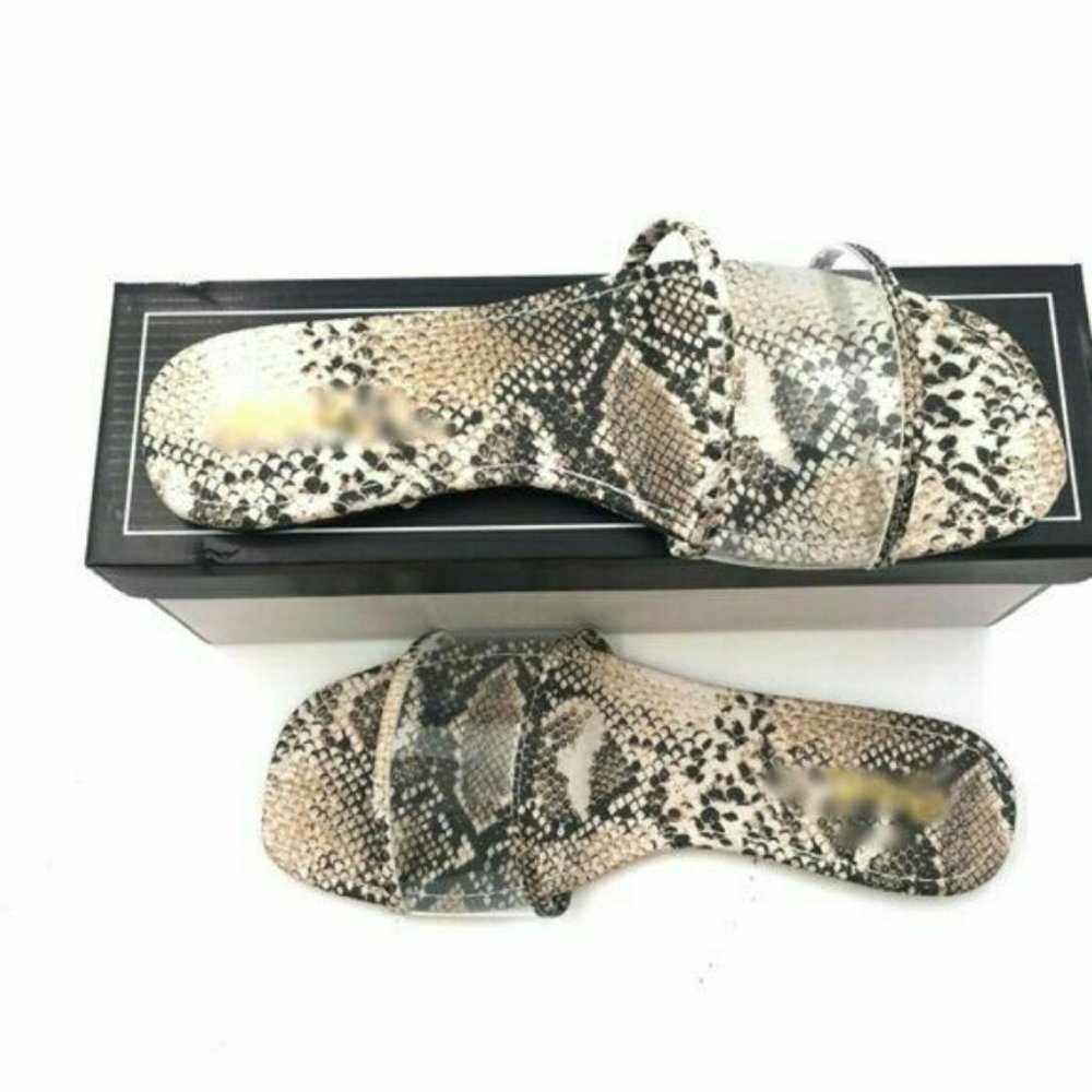NIB Animal Print Flats Transparent and Snakeskin - Picture 3 of 15